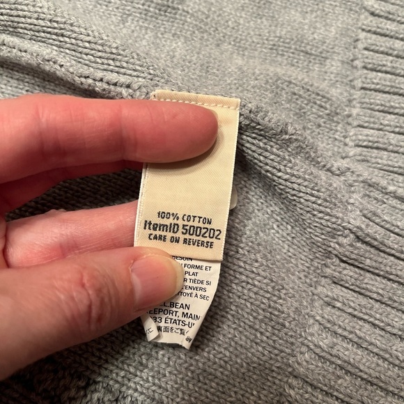 L.L. Bean Gray Chunky Cable Knit Button Up Cardigan Sweater Size S - Picture 12 of 13